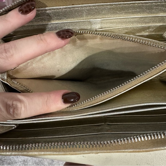 Prada Milano Quilted Metallic Gold Zip-Around Wallet - Picture 9 of 16